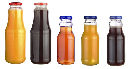 set of bottles of juice