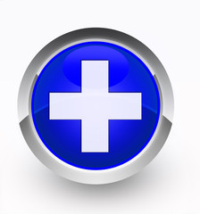 Obraz premium Knopf blau Plus