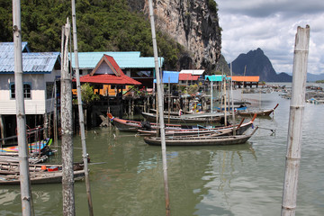 Fototapeta na wymiar Fischerhütten in Thailand