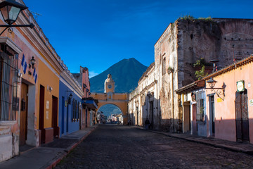 St Catarina arc and volcano Antigua Guatemala