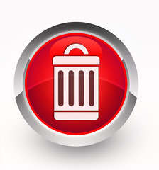 Knopf rot Papierkorb