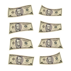Five dollar bill. Vector format