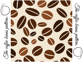 Coffee beans seamless pattern. Vector illustration.