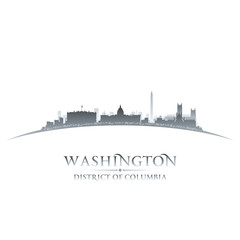 Washington DC city skyline silhouette white background