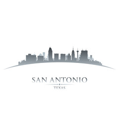 Fototapeta premium San Antonio Texas city skyline silhouette white background