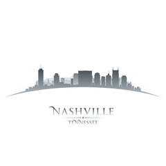 Obraz premium Nashville Tennessee city skyline silhouette white background