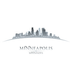 Naklejka premium Minneapolis Minnesota city skyline silhouette white background