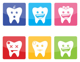 Funny colorful  icons of teeth for pediatric dentistry - 59716658
