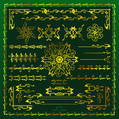 векторный набор украшений,золото