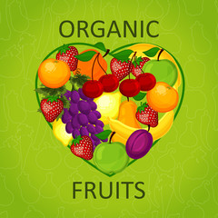 I love organic food an illustration