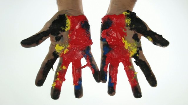 finger painting artistic concept