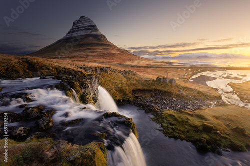 Исландия гора природа река водопад пейзаж скачать