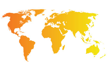 Fototapeta na wymiar World Map Vector orange gradient