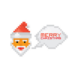 Pixel santa claus with beard and mustache