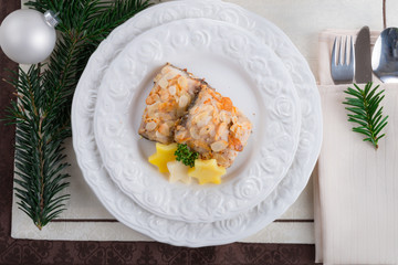 Fried CARP with almonds