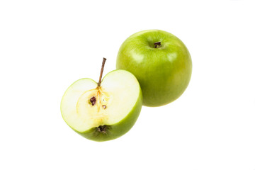 Whole and half apple
