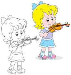 Girl playing a violin