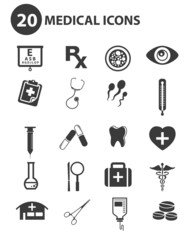 Medical icons,Black version