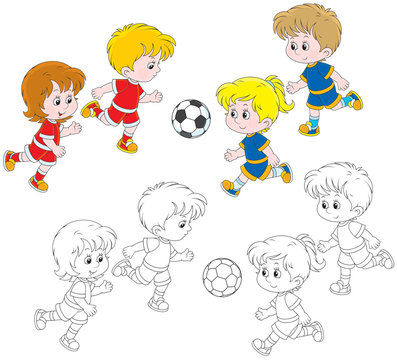 Children play football