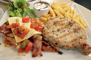 Pork Steak with French fries.
