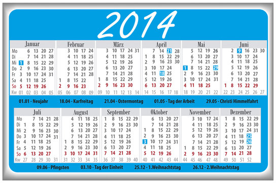 Kalender Visitenkarte 2014