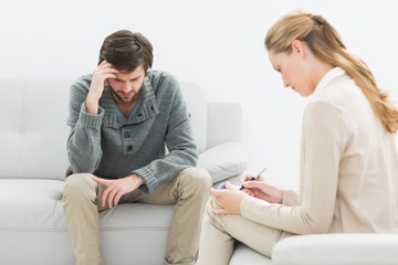 Man in meeting with a financial adviser