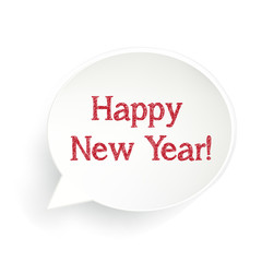 Happy New Year Speech Bubble Sign