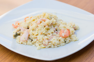 Risotto with seafood
