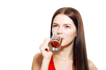 woman drinking tea