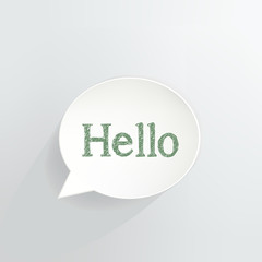 Hello Speech Bubble Sign