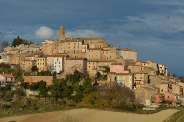 Fototapeta na wymiar Spinetoli, medieval village in Marche region, Italy