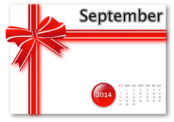 September of 2013 calendar
