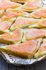 Canapes with salmon