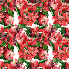 Poinsettias Seamless Pattern