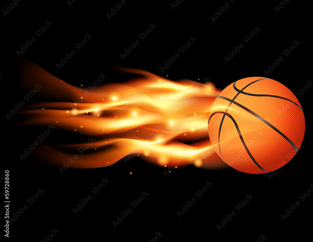 Canvas Prints flaming basketball