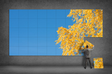 businessman collects the image