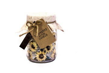 Raspberry cookies and space for text