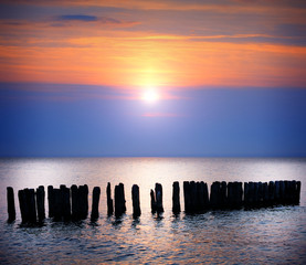 Sunset over sea