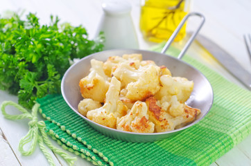 fried cauliflower with cheese