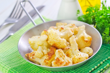 fried cauliflower with cheese