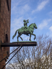 Fototapeta premium Antique post office sign in Esbjerg, Denmark