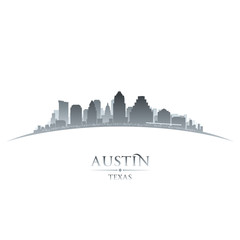 Fototapeta premium Austin Texas city skyline silhouette white background