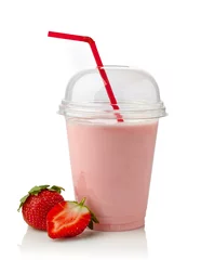 Afwasbaar Fotobehang Milkshake aardbeienmilkshake