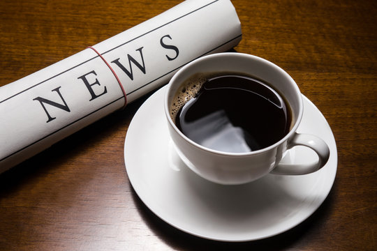 news zeitung und kaffee