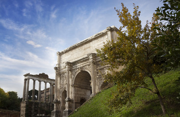 Obraz premium The Arch of Emperor Septimius Severus in Rome, Italy