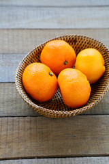 whole tangerines in basket