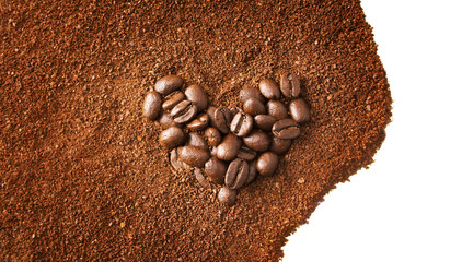 Heart shaped coffee beans