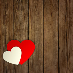 Fototapeta premium Paper heart on the wooden background
