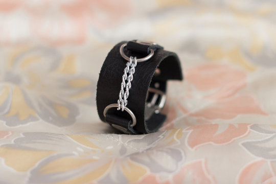 A leather wrist cuff