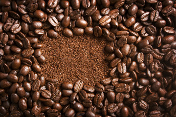 Frame shaped coffee beans